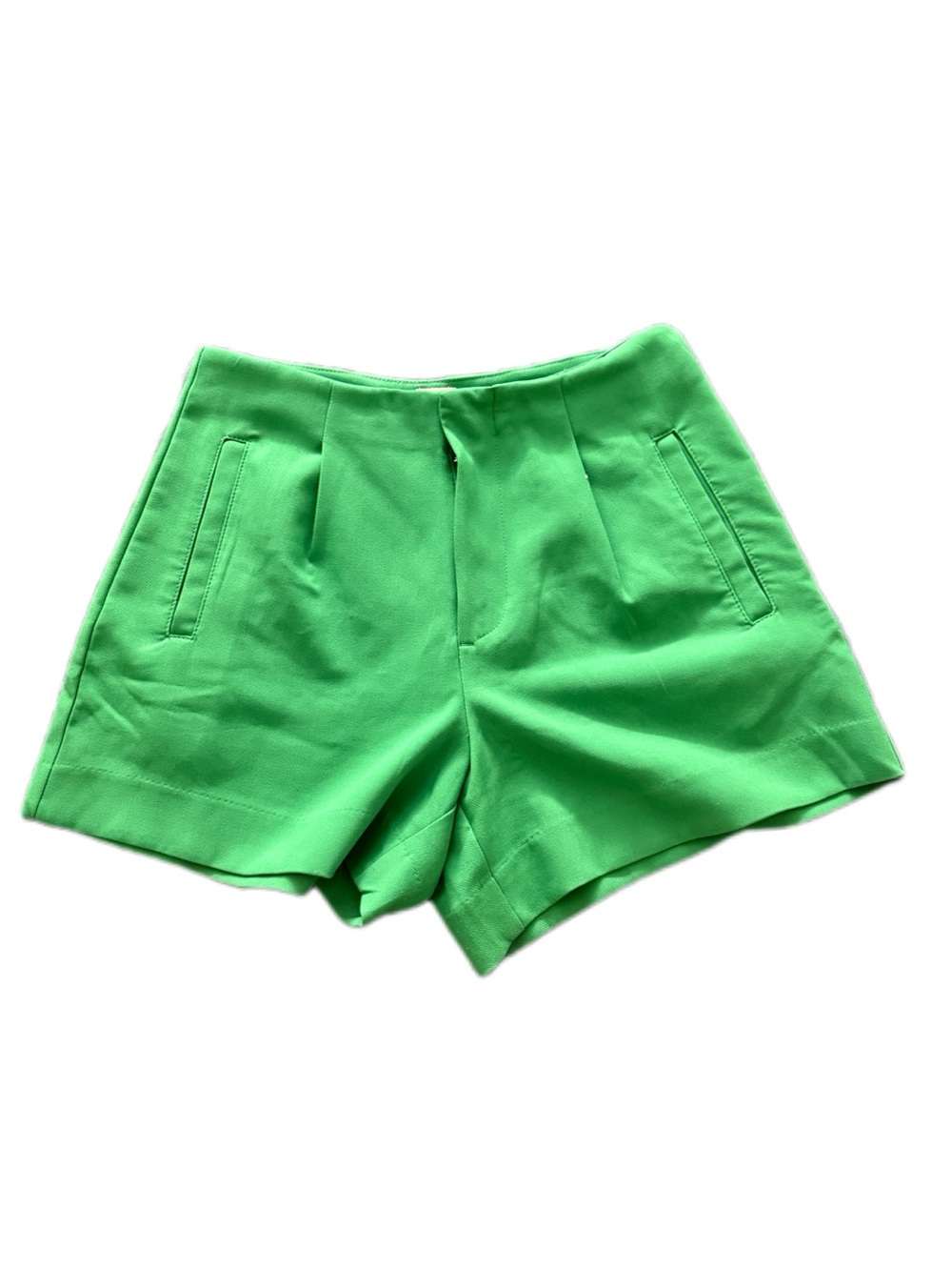 Bright Green Women's High-Waist Tailored Shorts size 6